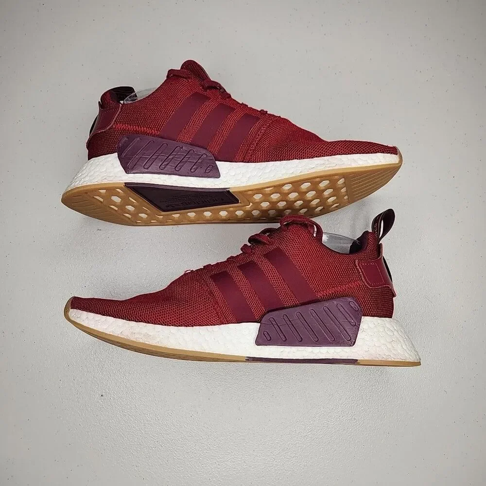 adidas NMD R2 Collegiate Athletic Shoes Sneakers Burgundy 2018 Men's Size 10